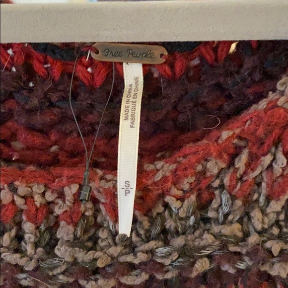Free People red, maroon and gray sweater - Picture 3 of 5